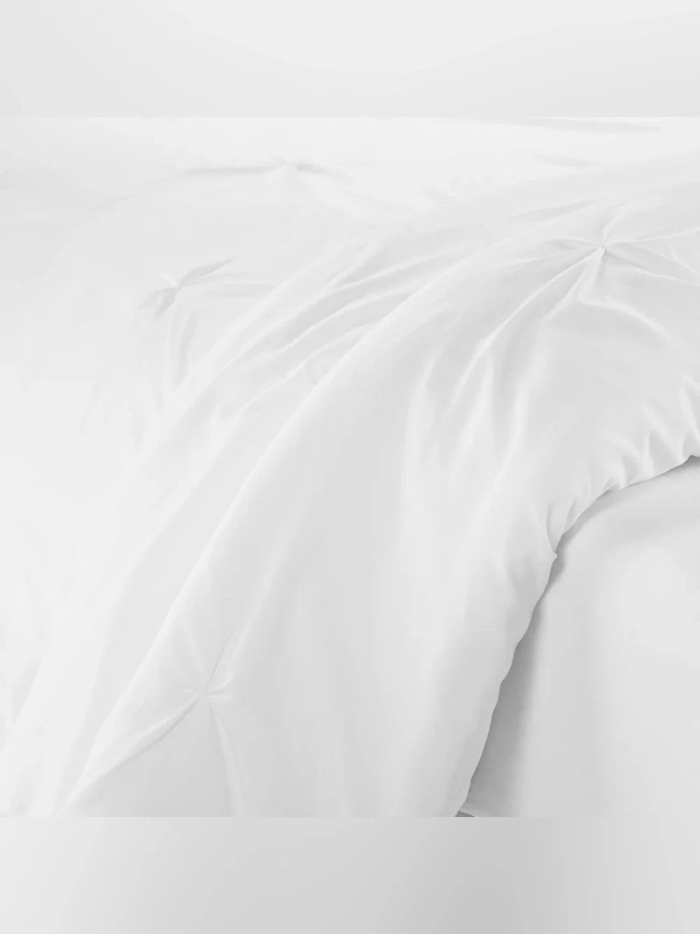 New Serta Simply Clean Pleated 3-Piece Solid Duvet Set, White, Full/Queen F/Q